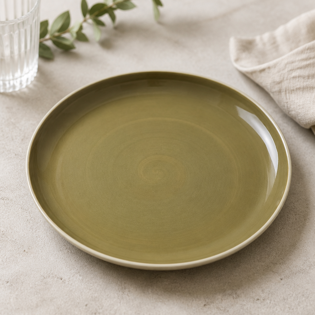 Commercial Coupe Plates 280mm Olive 12 Pack for Hospitality