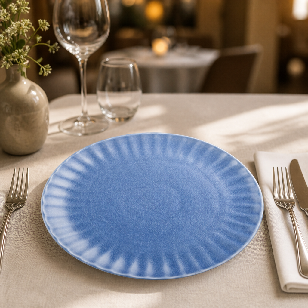 Commercial Blue Porcelain Plates 280mm - 6 Pack