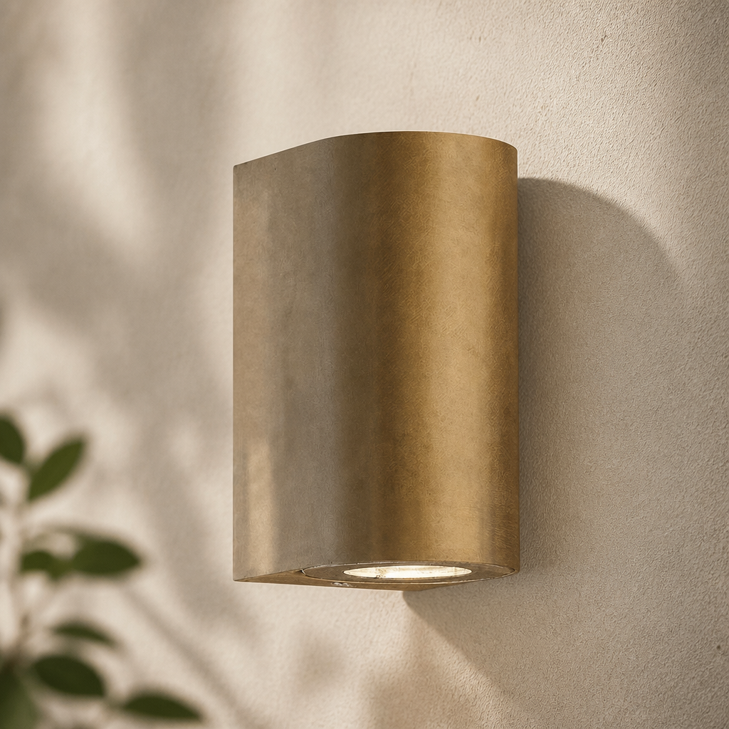 Outdoor Wall Light 172mm Brass Weather Resistant Coastal Design