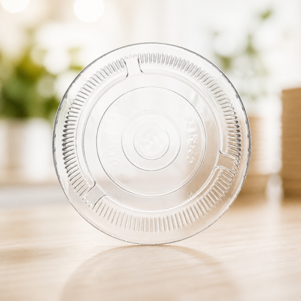 Compostable Cold Cup Flat Lids 340ml 455ml 1000 Pack