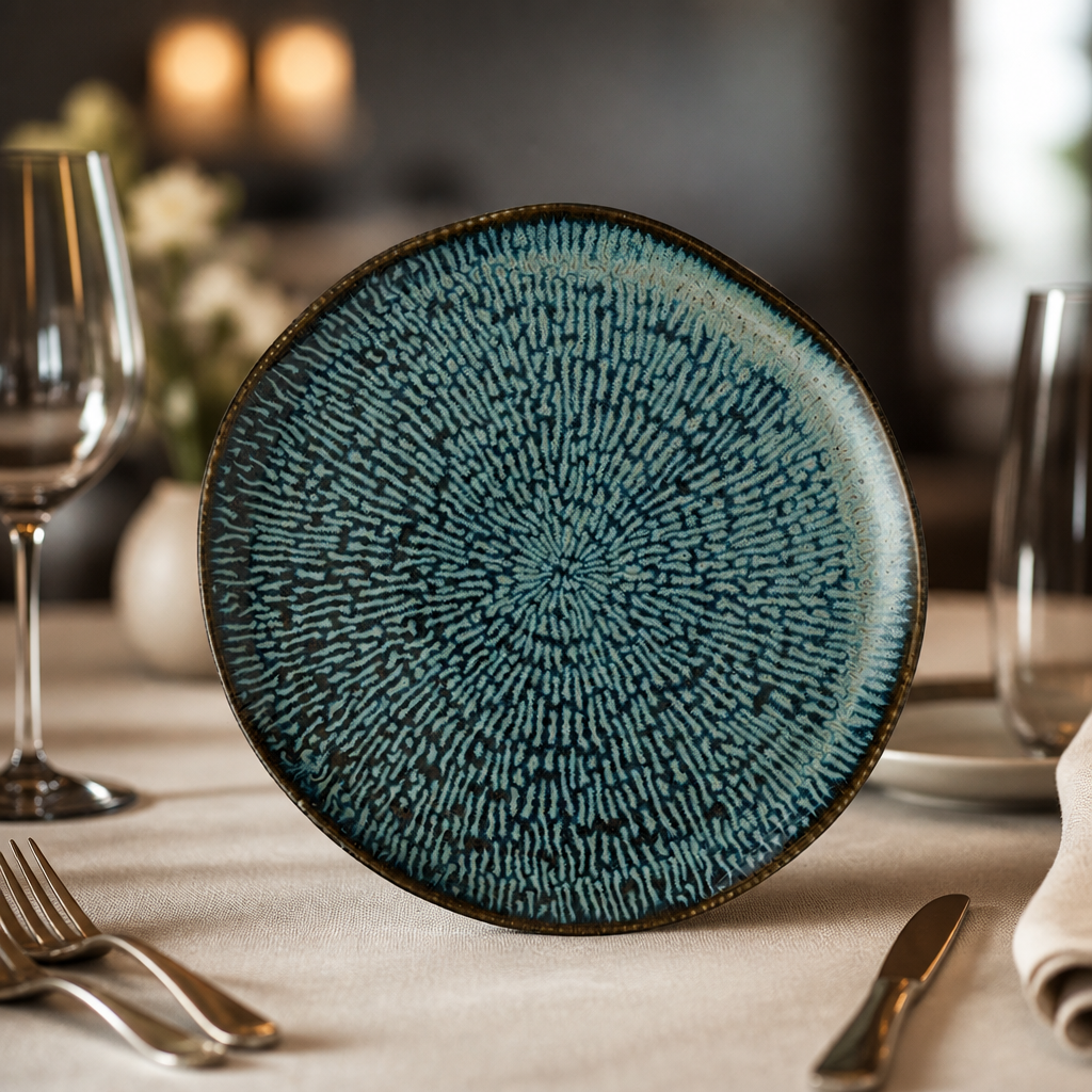 Commercial Sapphire Blue Plates 255mm 6 Pack