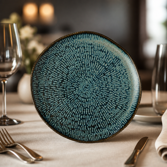 Commercial Sapphire Blue Plates 255mm 6 Pack