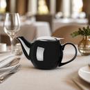 510ml Commercial Black Stoneware Teapot with Removable Filter