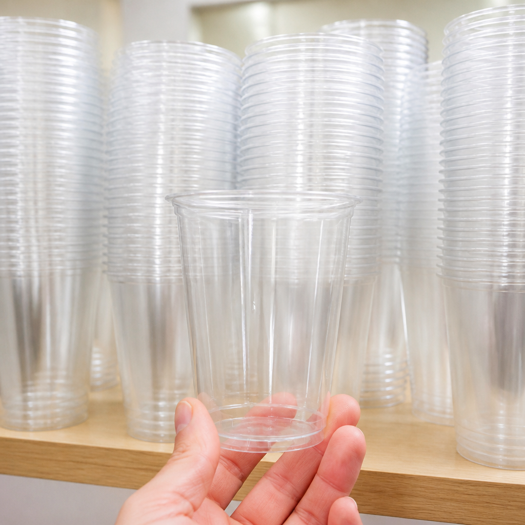 Commercial Half Pint Clear rPET Cups 285ml in a pack of 1250