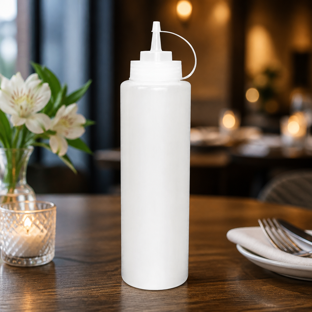 24oz clear squeeze sauce bottle for precise dispensing