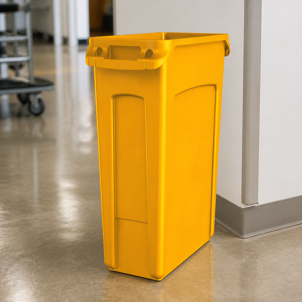 Commercial Yellow Kitchen Bin 87L with Venting Channels