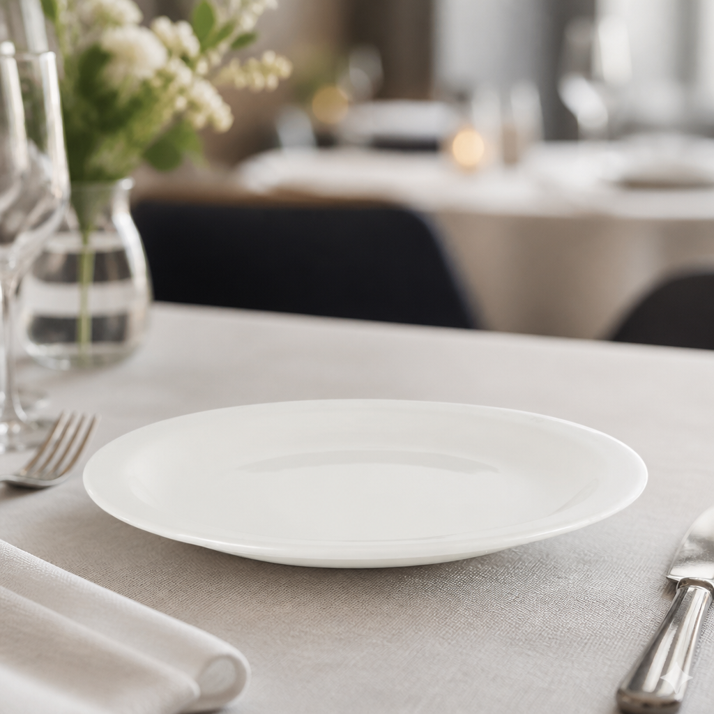 202mm Commercial Plain Whiteware Plates 24 Pack
