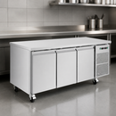 Commercial Three Door Counter Fridge Freezer 314Ltr Capacity