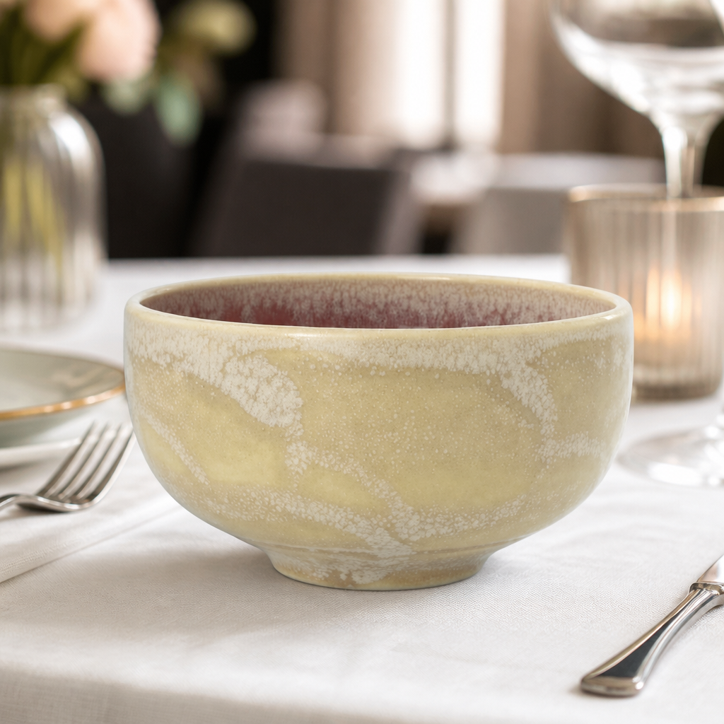 Commercial Rose Quartz Bowls 110mm - 12 Pack Vesuvius Style