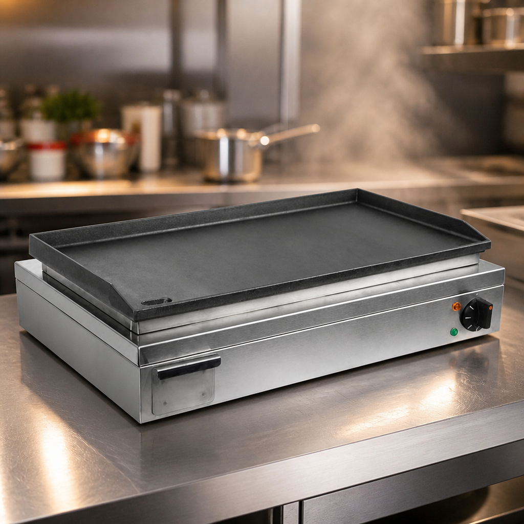 Electric Double Griddle 590 x 310mm Commercial Smooth Plate