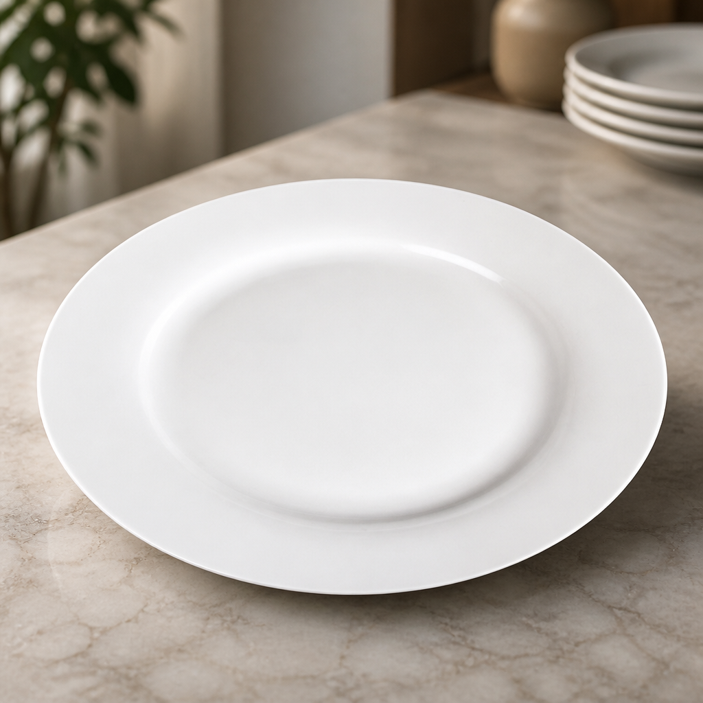 Commercial Wide Rim Plates 270mm Porcelain 4 Pack