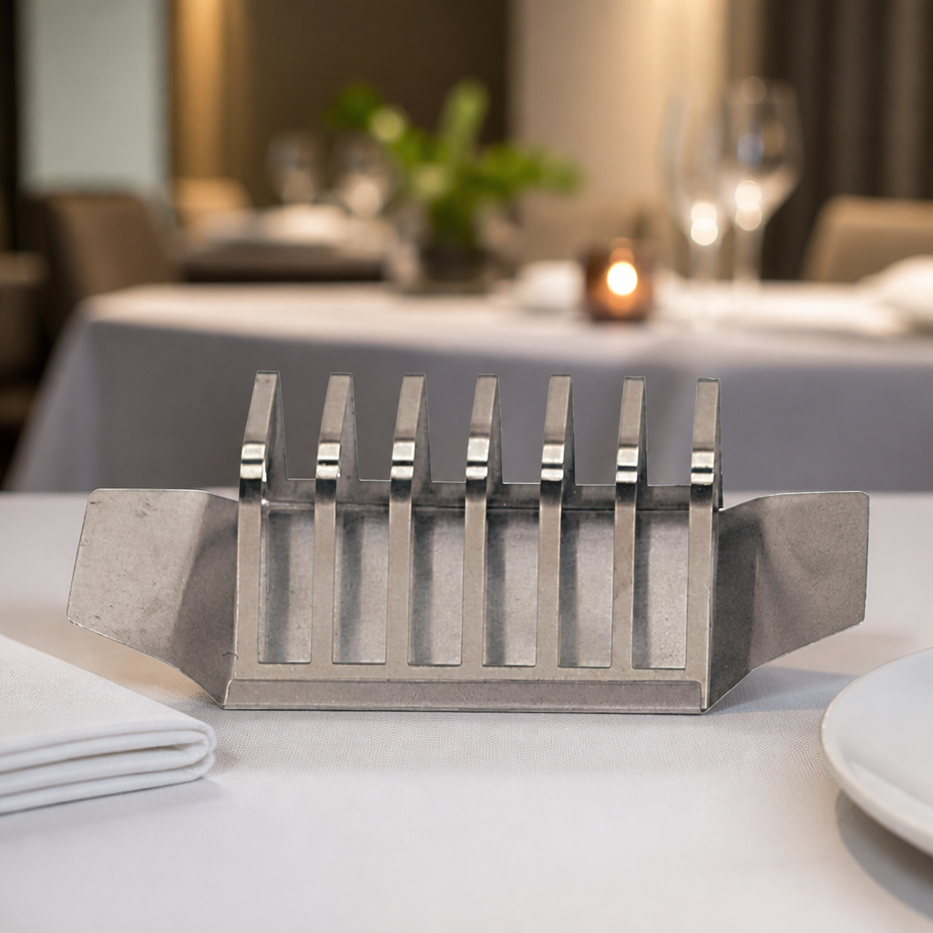 Commercial Stainless Steel 6-Slot Toast Rack for breakfast service