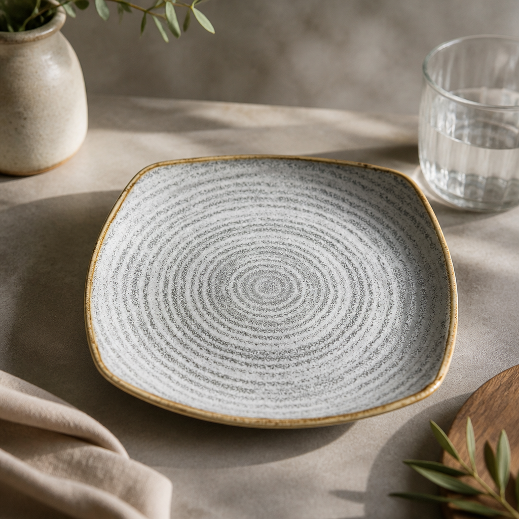 Commercial Porcelain Square Plates 252mm 12 Pack