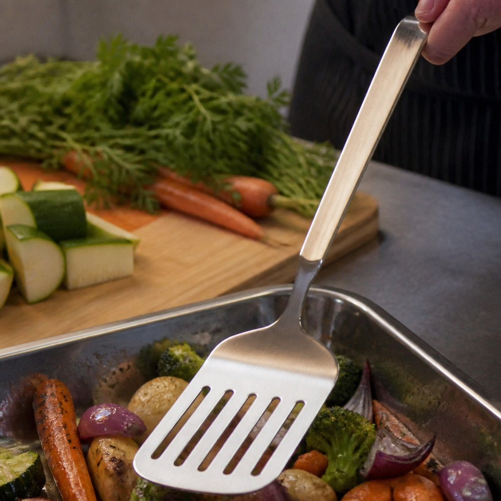 Commercial slotted spatula 31cm stainless steel kitchen tool