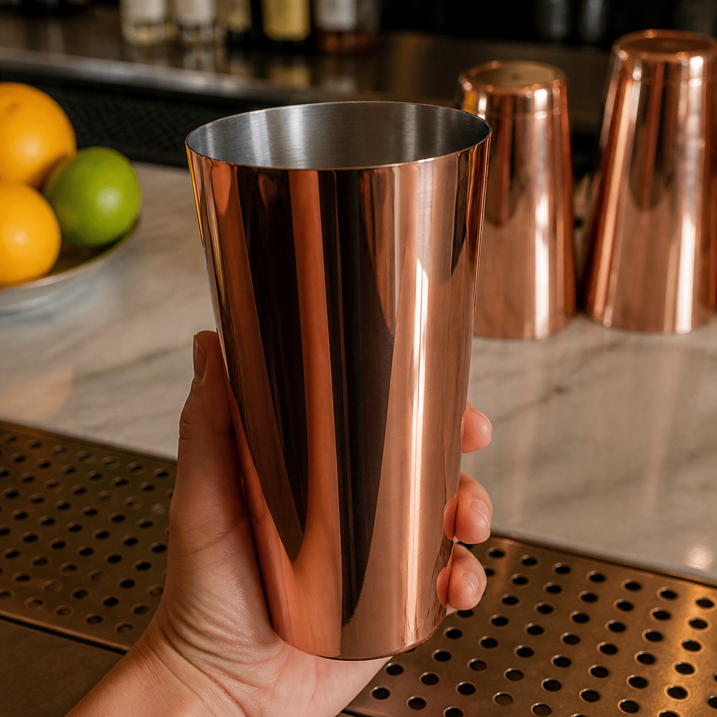 Copper Boston Cocktail Shaker 28 oz for commercial use
