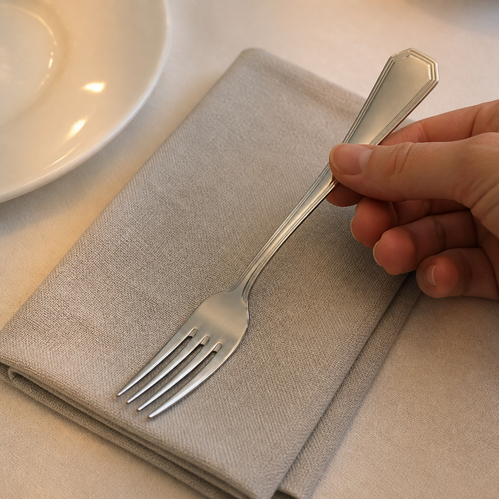 Set of 12 high polish stainless steel commercial table forks