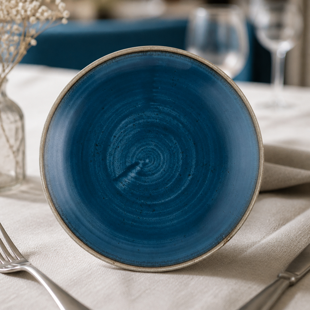 Commercial Coupe Plates 165mm Java Blue 12 Pack