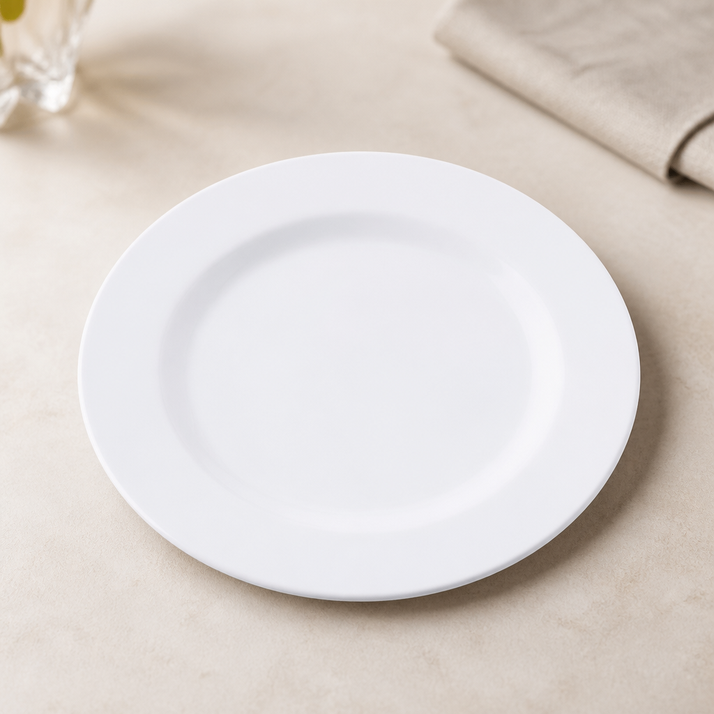 Commercial Opal Glass Plates 255mm - 12 Pack Dining Set