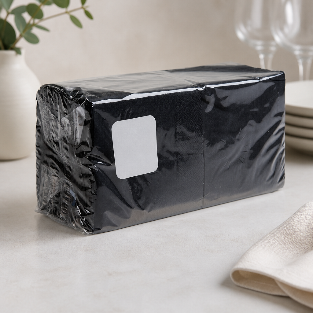 Commercial Black Paper Napkins 25x25cm 2-Ply 2000 Pack