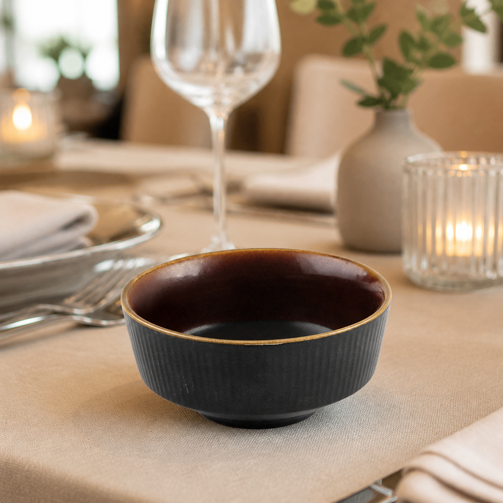 Commercial Soup Bowls 0.4 Ltr Tokyo Black 62 x 130mm 12 Pack