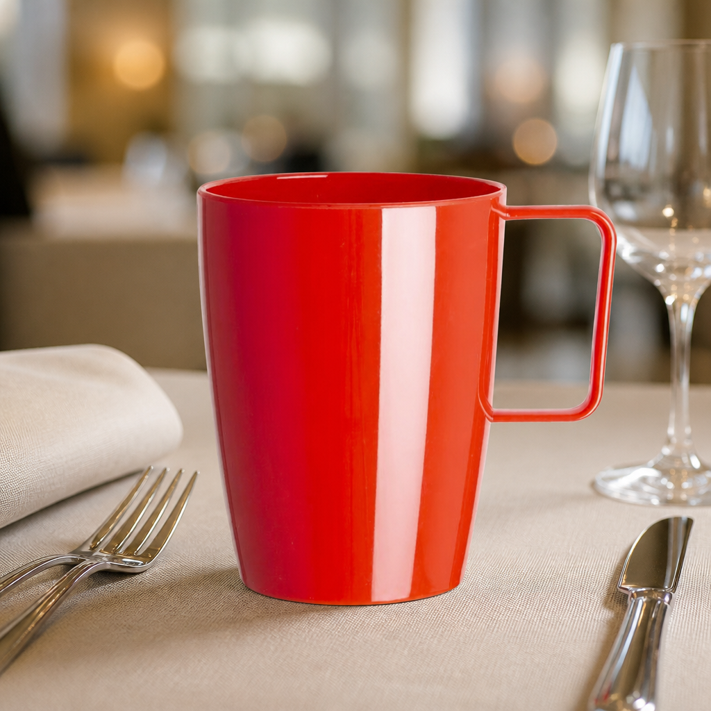Commercial Polypropylene Handled Beakers 348.7ml Red 12 Pack