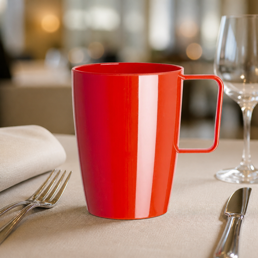 Commercial Polypropylene Handled Beakers 348.7ml Red 12 Pack