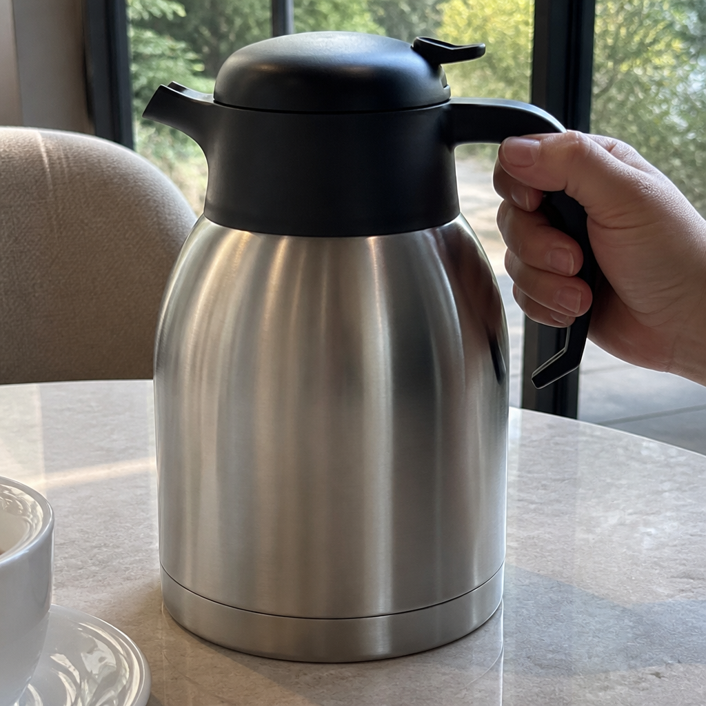 2L Stainless Steel Commercial Vacuum Jug with Ergonomic Lid