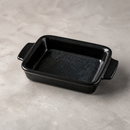 Commercial Black Igneous Stoneware Rectangle Dishes 170mm 6 Pack