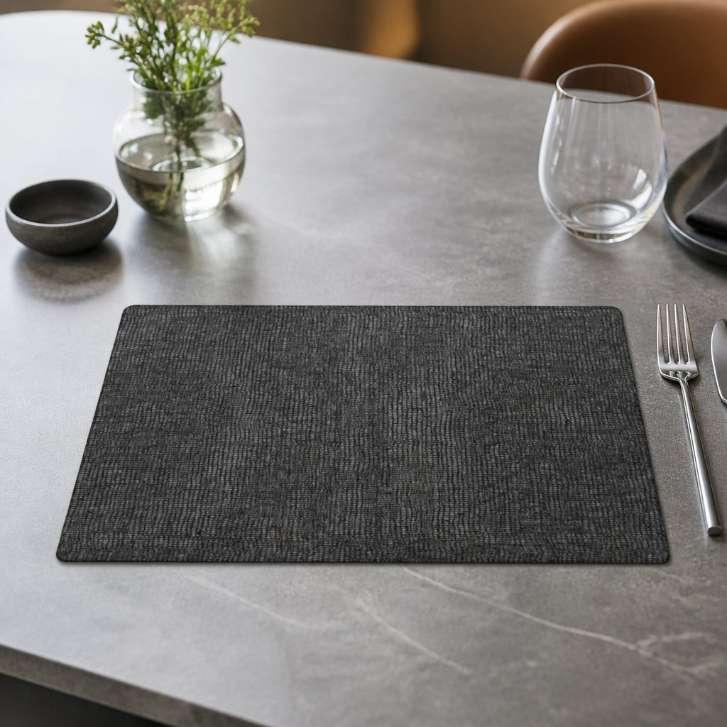Modern twist silicone placemats black grey 305x400mm 12 pack