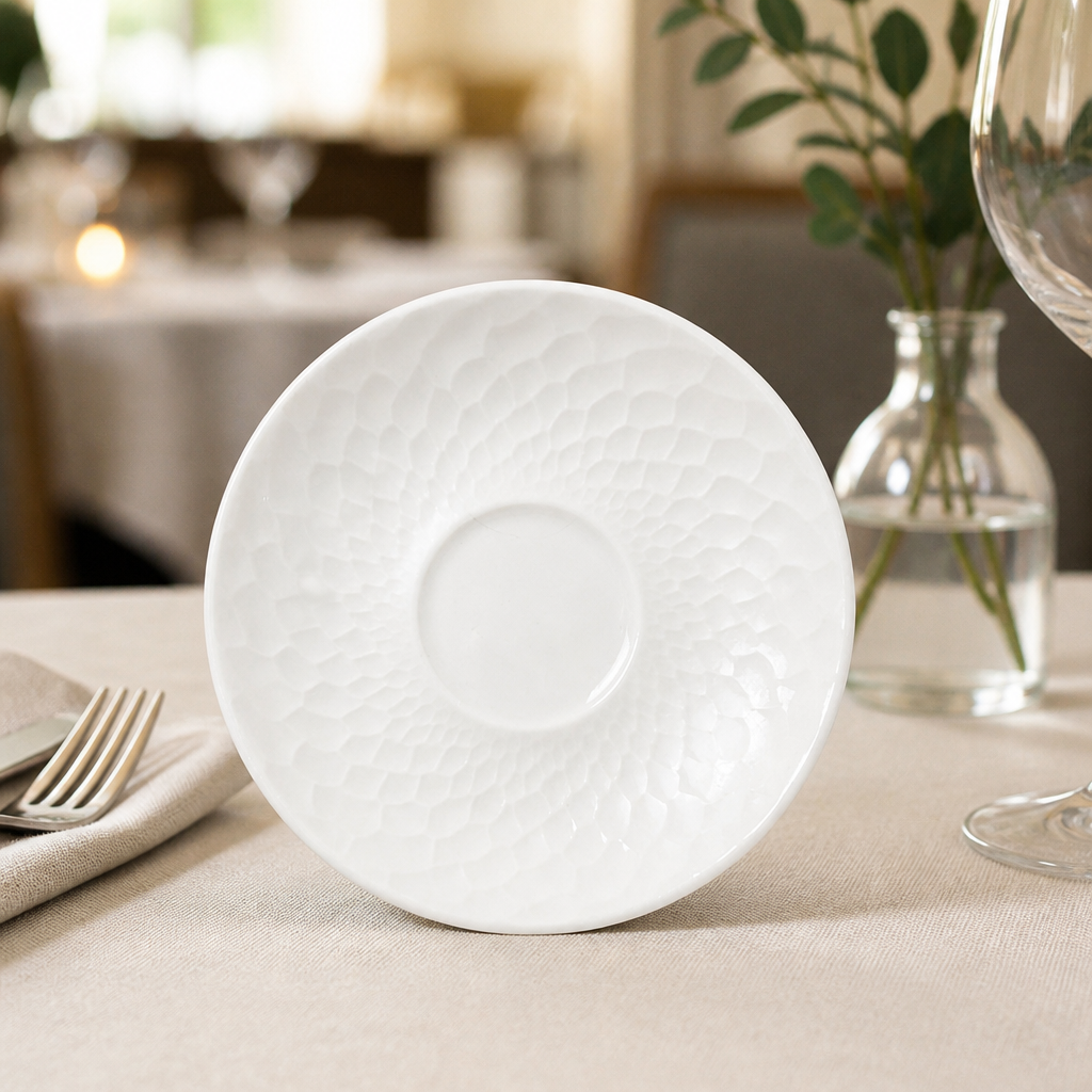 Commercial Alumina Vitrified Ceramic Saucers 117.5mm 12 Pack