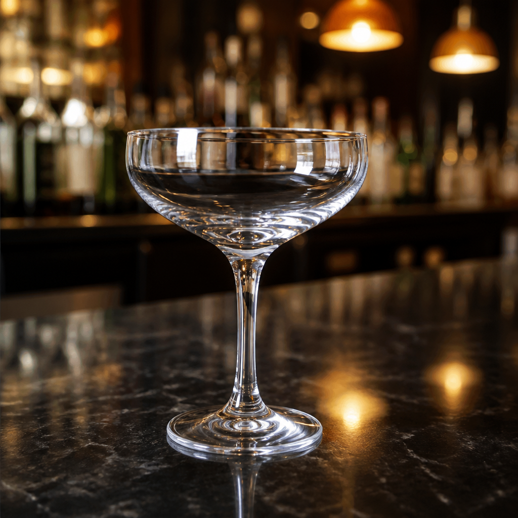 240ml lead-free crystal coupe glasses, 6 pack