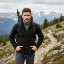 Premium Micro Zip Neck Fleece in Black with Layer Lite Fabric Technology and Fleece Cuffs for Enhanced Comfort