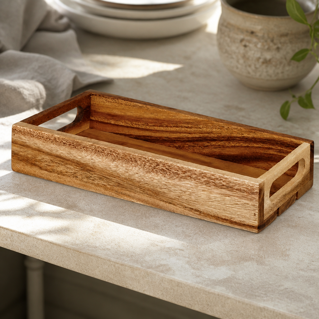 Commercial Wooden Crate 300 x 118 x 48mm for Food Display