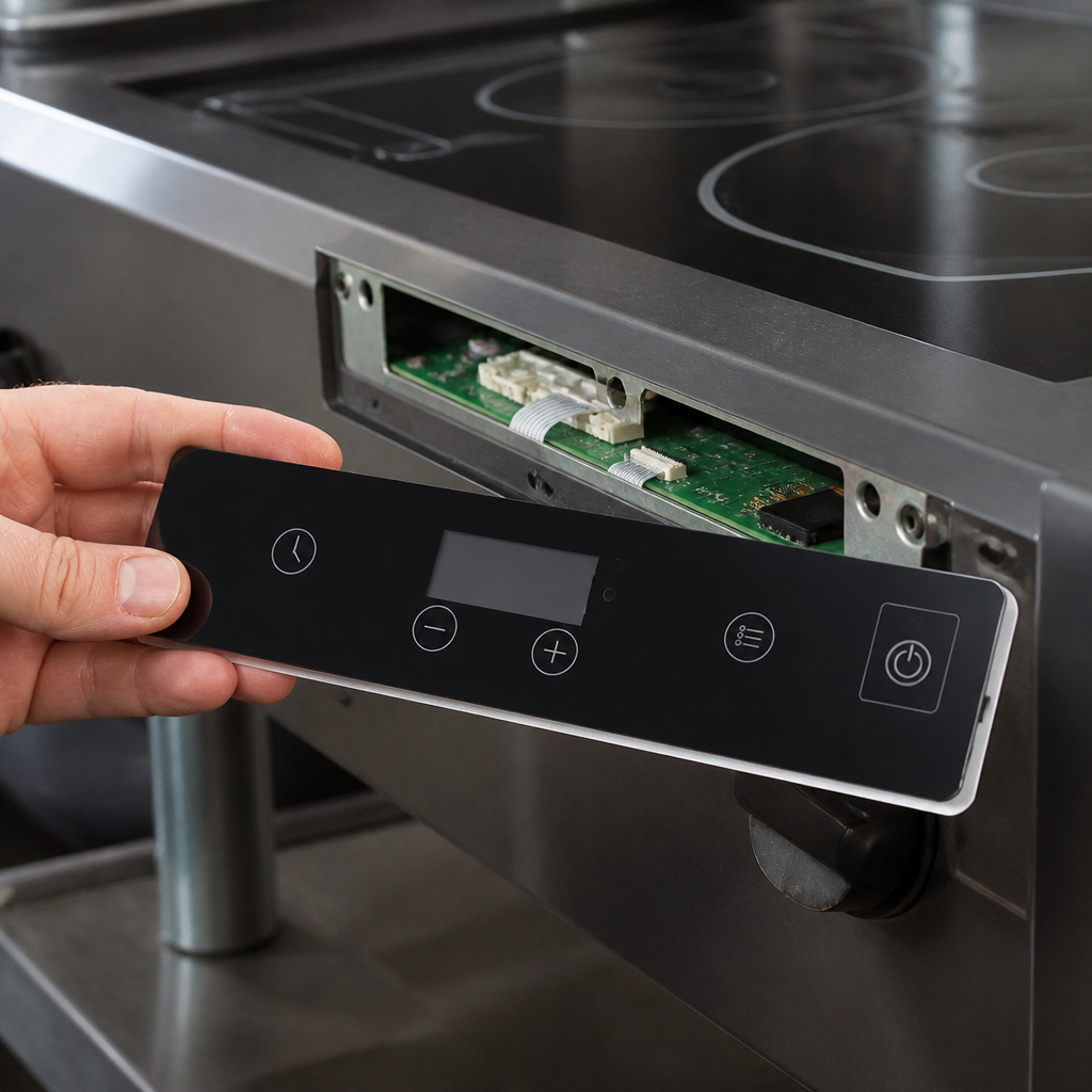 Genuine replacement control panel glass for induction wok