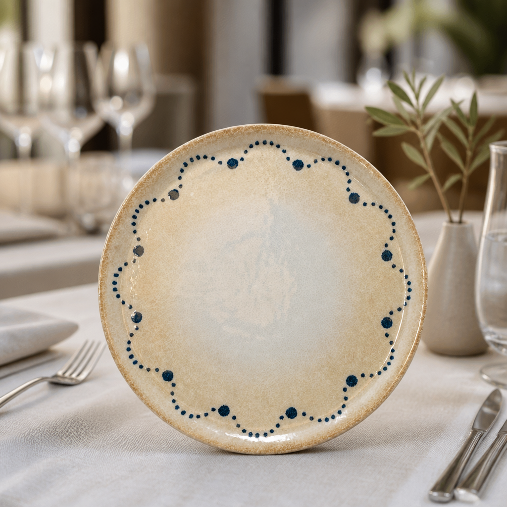 Commercial 330mm blue ceramic pizza plates 6 pack