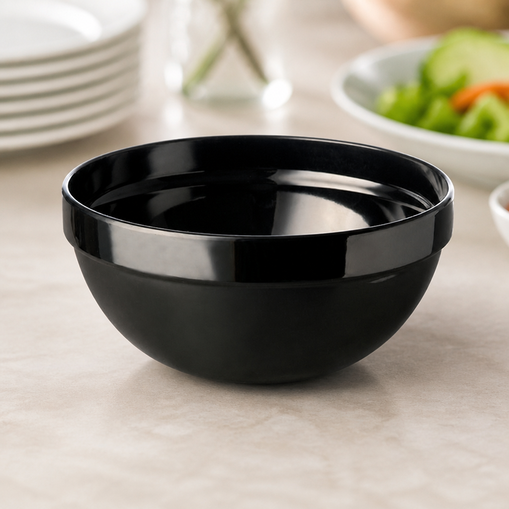 2.5Ltr Commercial Recycled Black Serving Bowl 230mm Diameter