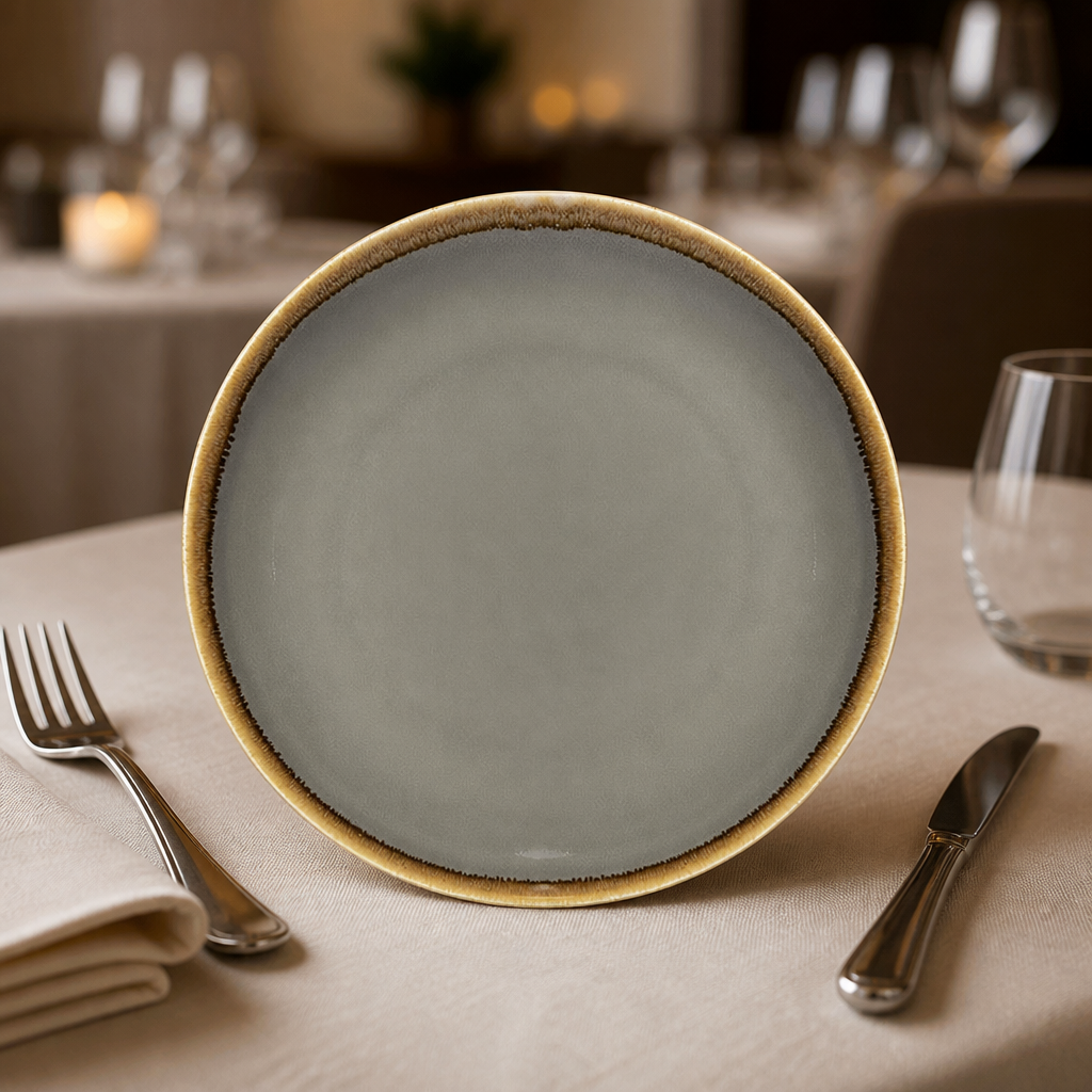 Commercial Coupe Plates 280mm Grey 4 Pack Dishwasher Safe