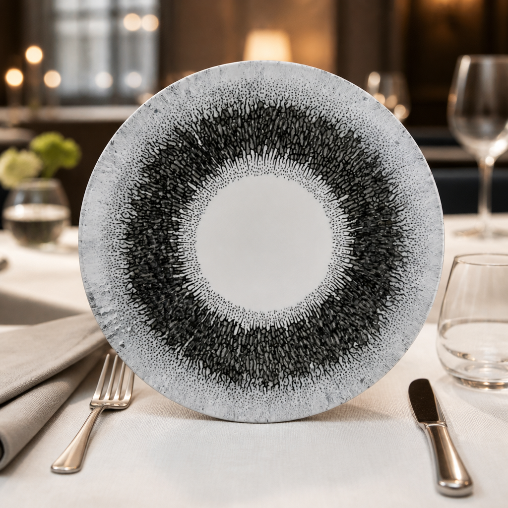 Commercial Coupe Plates 220mm Quartz Black 12 Pack