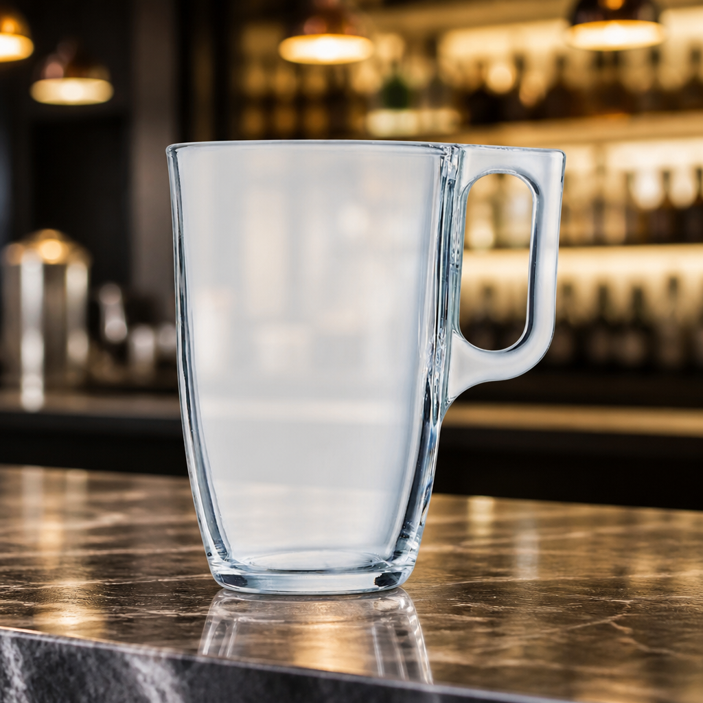 Commercial Clear Glass Mugs 400ml - Pack of 6