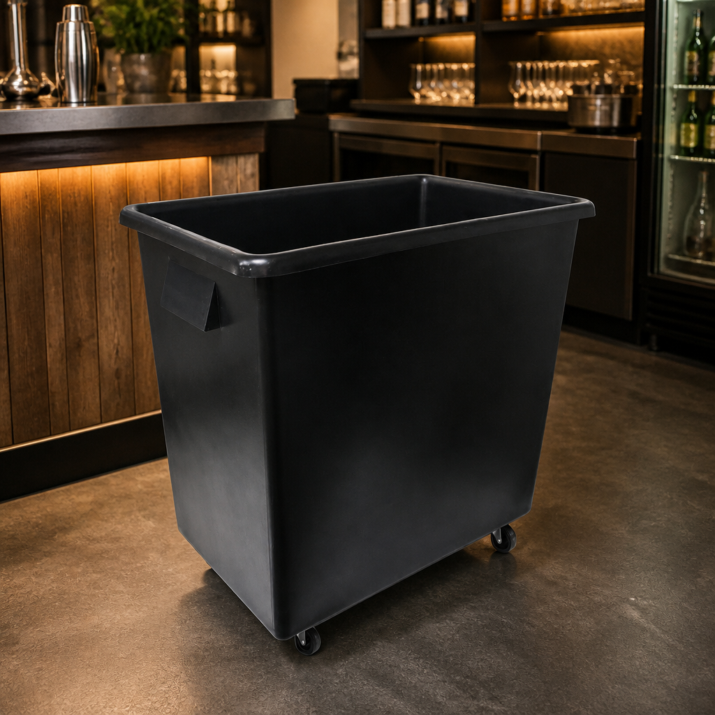 Commercial Bottle Skip 125Ltr Durable Polyethylene Trolley
