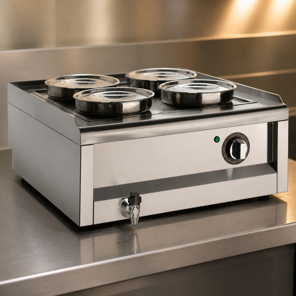 Commercial 4 Pot Bain Marie 600 Series Countertop Unit
