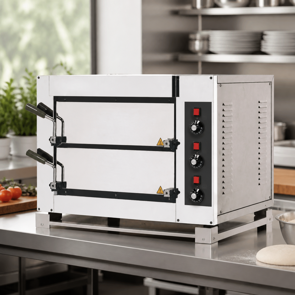 Commercial Twin Deck Electric Pizza Oven 6kW Capacity