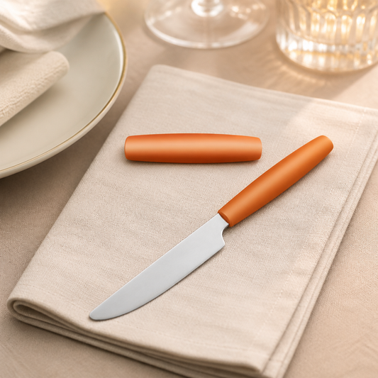 Commercial Dessert Knives 195mm Orange Handles 12 Pack