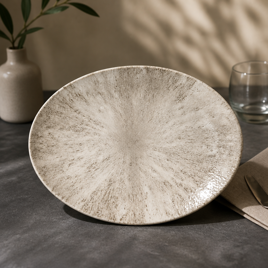 Commercial Stone Coupe Oval Plates in Agate Grey 270mm