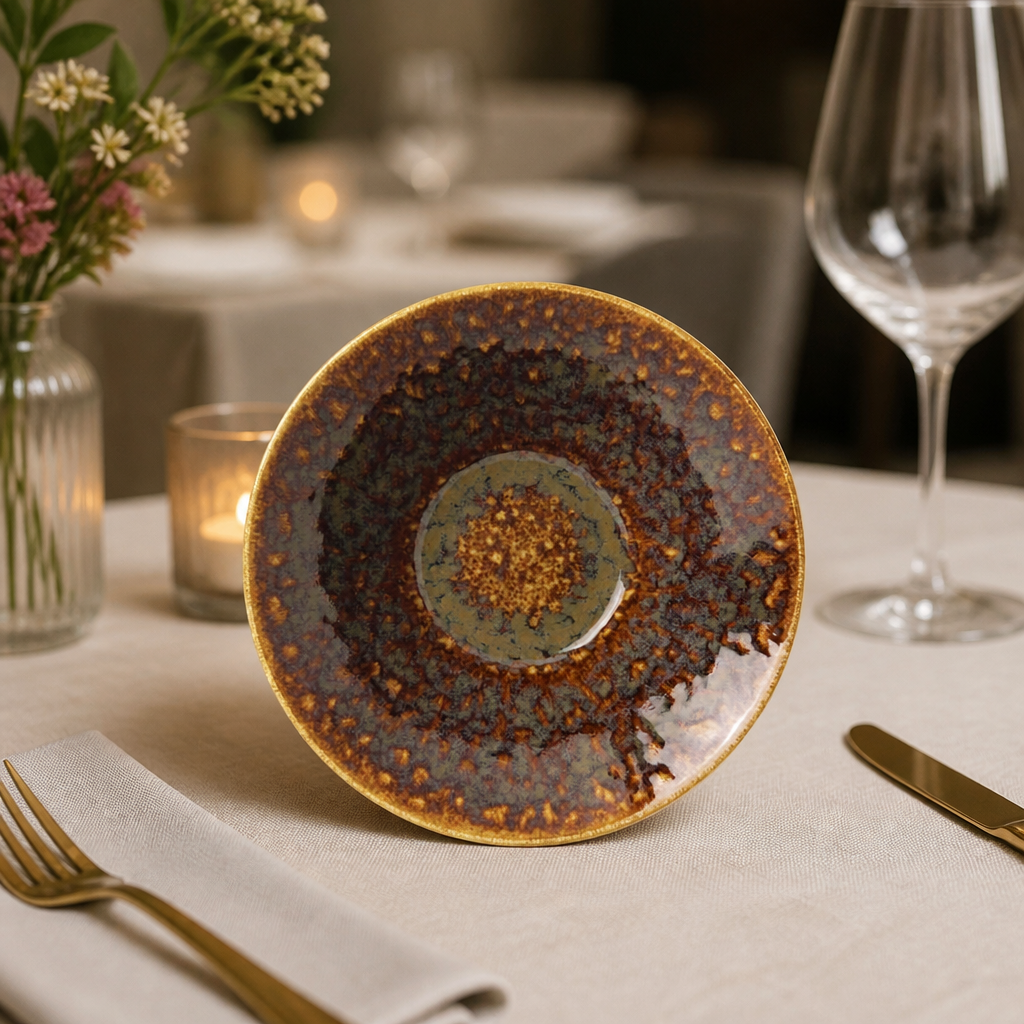 Set of 12 Commercial Porcelain Bowls Amber 140mm