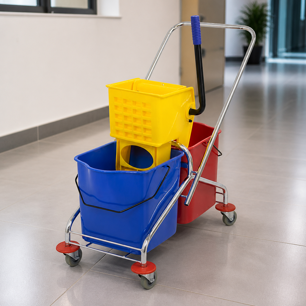23L Commercial Dual Bucket Mop Wringer with Frame