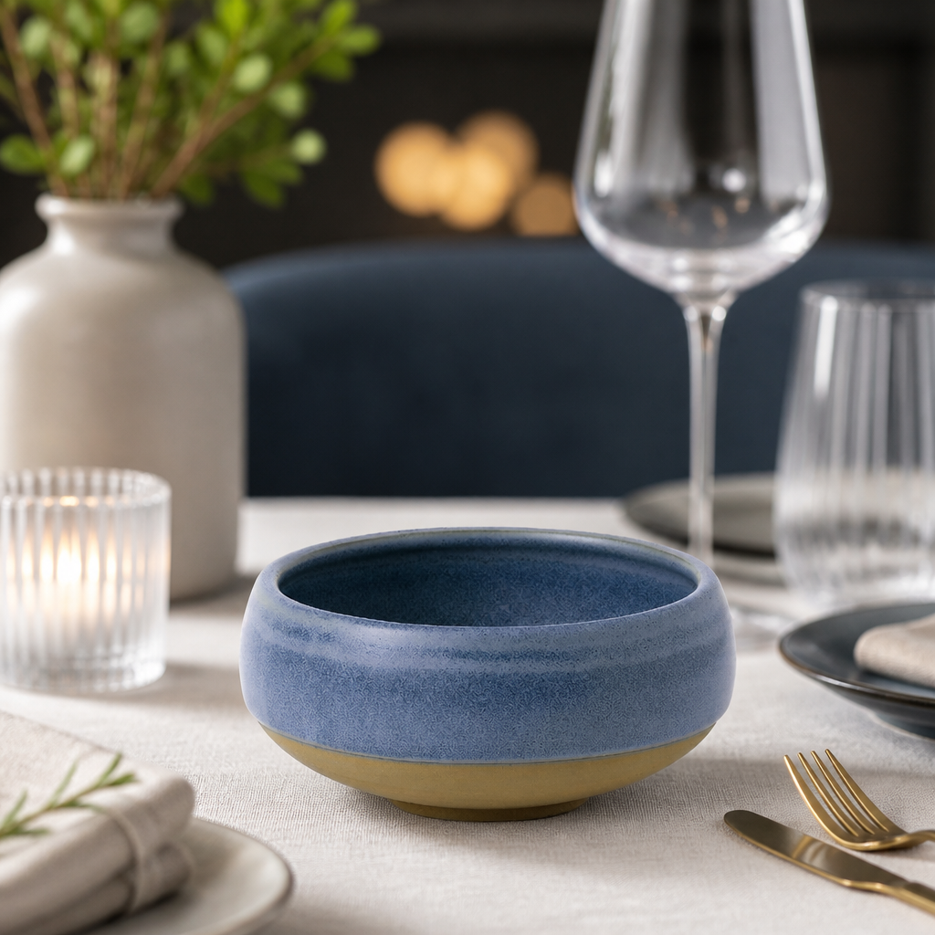 Commercial Ramen Bowls 454ml Blue Ceramic 12 Pack