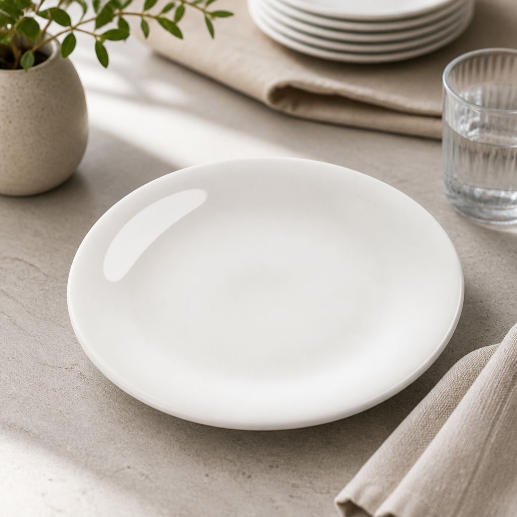 Commercial Bone China Coupe Plates 180mm - 12 Pack