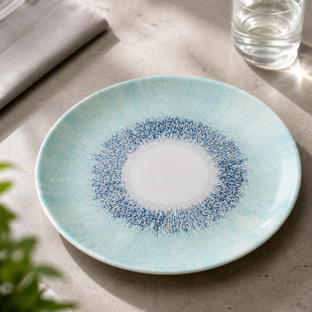 Commercial Coupe Plates 288mm Blue Textured 12 Pack