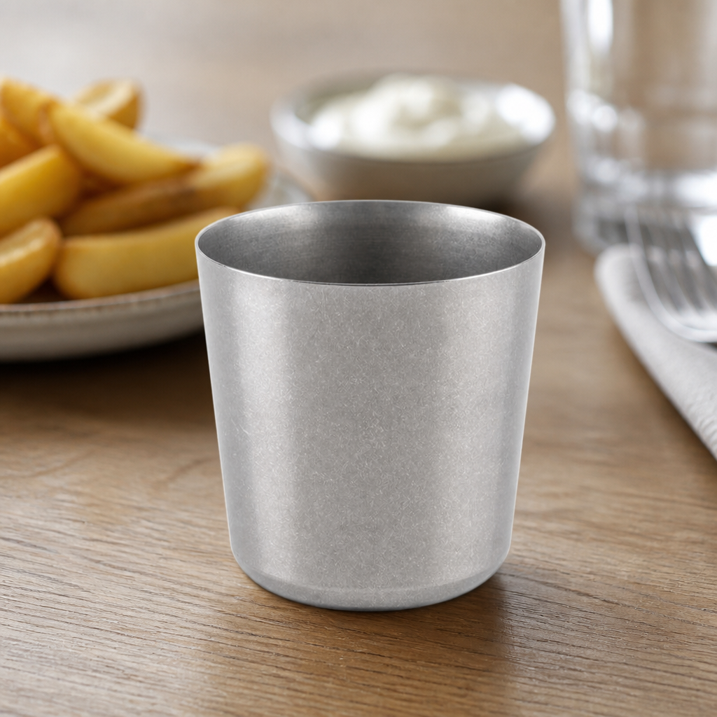 Vintage Stainless Steel Chip Cup 0.4 Ltr Commercial Catering